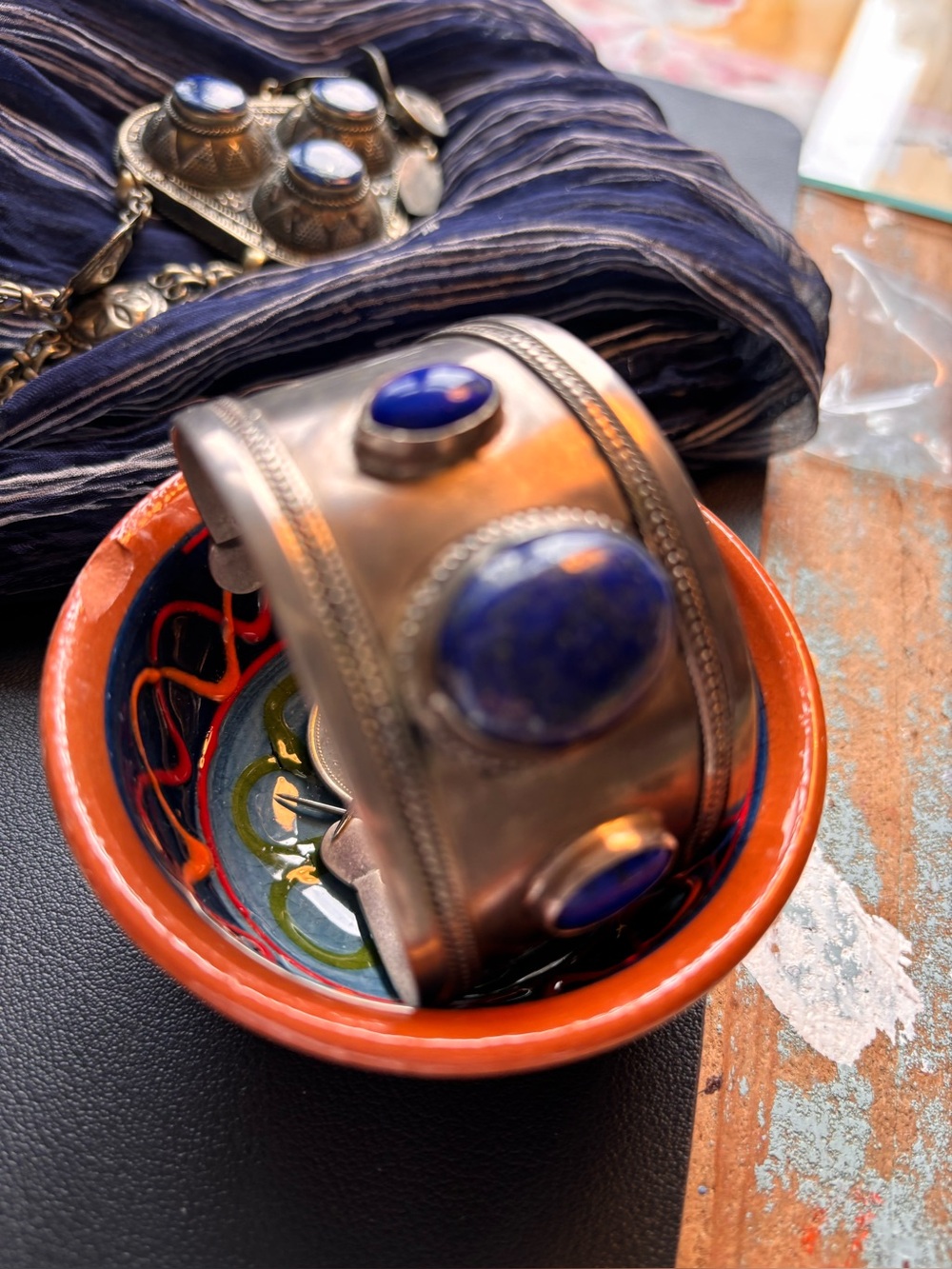 Lapis Lazuli Cuff Bracelet Mexican Artisanal Silver #mothership #mothersday #mom